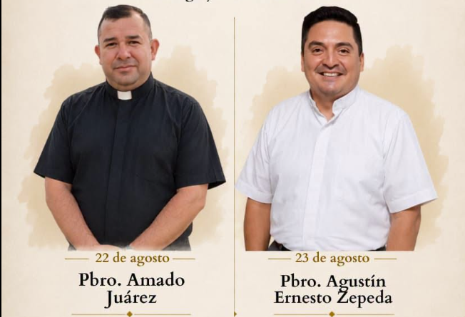 Catedral de San Vicente celebra los aniversarios sacerdotales de los presbíteros Gerardo Juárez y Agustín Zepeda